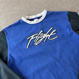 Vintage Men's Nike Air Flight Blue Black Long Sleeve Shirt Size Large